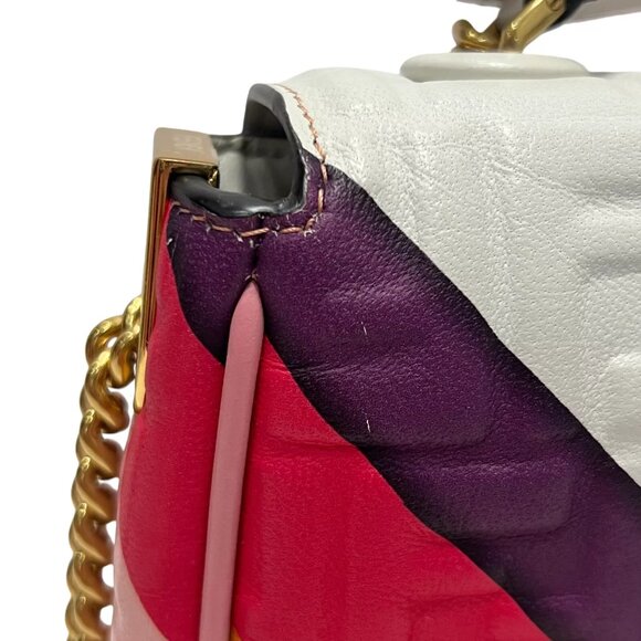 $3100 FENDI 2021 Multi Embossed FF Baguette Chain Crossbody Medium Leather Bag - Picture 7 of 15